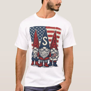Patriotisches USA-Gnom-Trio Vintage-Vektordesign_1 T-Shirt
