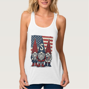 Patriotisches USA-Gnom-Trio Vintage-Vektordesign_1 Tank Top