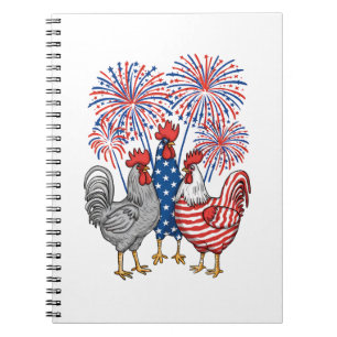 Patriotisches USA-Huhn USA-Henne 4. Juli Notizblock