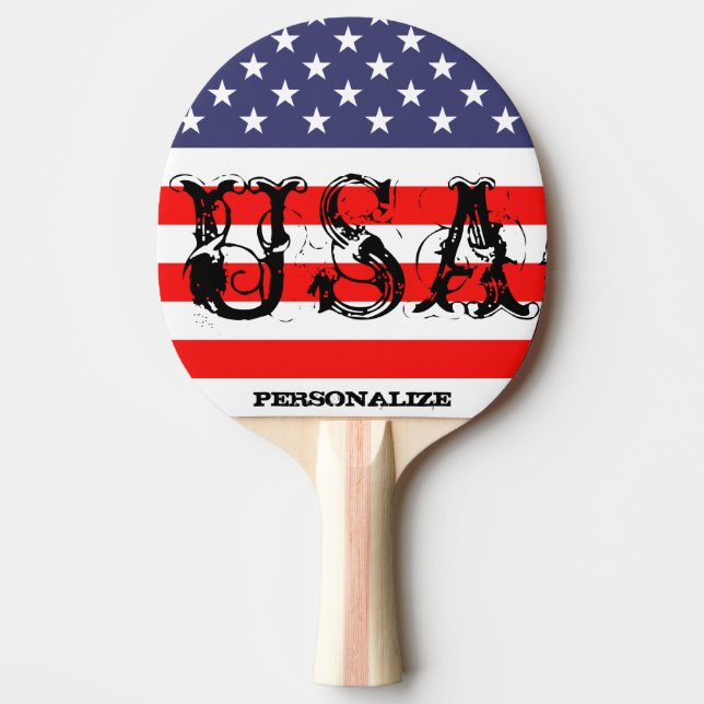 Patriotisches USA-Klingeln pong Paddel mit Tischtennis Schläger (Vorderseite)