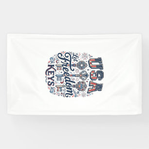 Patriotisches USA Lasst Freiheitsschlüssel Vektor- Banner