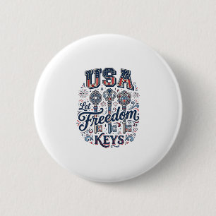Patriotisches USA Lasst Freiheitsschlüssel Vektor- Button