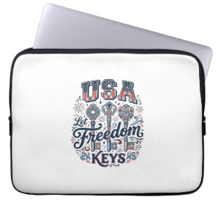Patriotisches USA Lasst Freiheitsschlüssel Vektor- Laptopschutzhülle