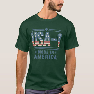 Patriotisches USA Nummer Eins Vintage-Design T-Shirt