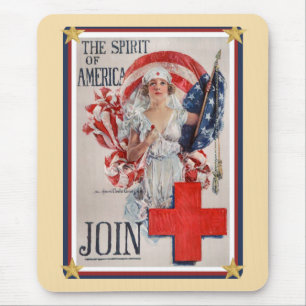 Patriotisches USA - Rotes Kreuz Beitreten Mousepad
