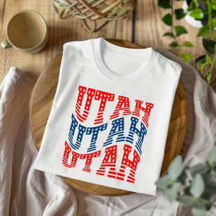 Patriotisches Utah-Rot und Blau Boho T-Shirt 