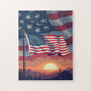 Patriotisches Versteckbild-Mosaik-Aktivitätsspiel Puzzle