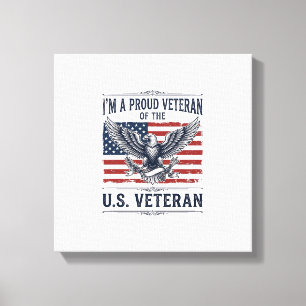 Patriotisches Veteran-Adler Vintage-Gravur-Shirt D Leinwanddruck
