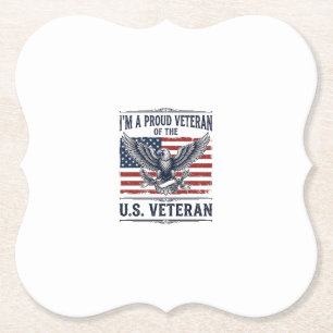 Patriotisches Veteran Adler Vintage Gravur Shirt D Untersetzer