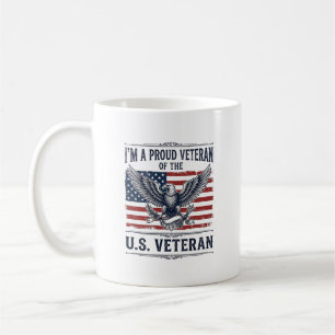 Patriotisches Veteran-Adler Vintage-Stickerei-Shir Kaffeetasse