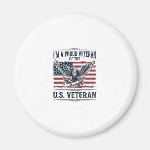 Patriotisches Veteran-Adler Vintage-Stickerei-Shir Magnet