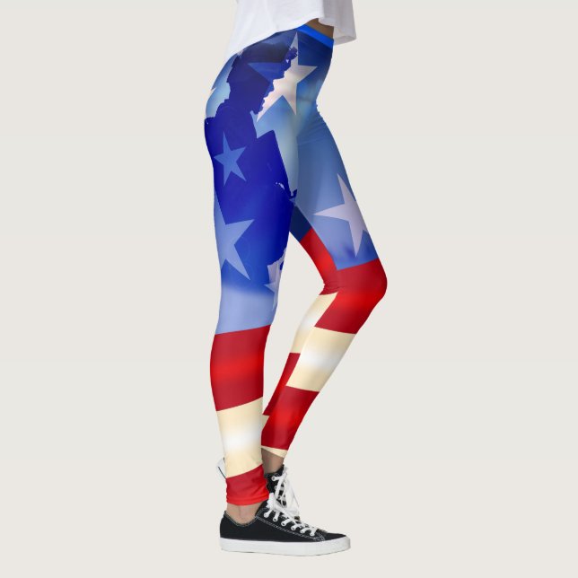 Patriotisches Viertel des Juli-Veteranen-Tages Leggings (Rechts)