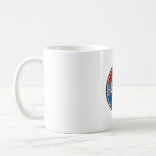 Patriotisches Vintage-Abzeichen-Design für Lauftea Kaffeetasse
