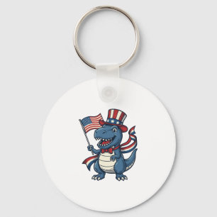 Patriotisches Vintage-Dinosaurier-Vektor-Shirt-Des Schlüsselanhänger