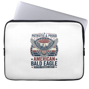 Patriotisches Vintage-Weißkopfseeadler-Bedrucktes  Laptopschutzhülle