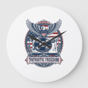 Patriotisches Vinyl-Sammler Vektorgrafik T-Shirt Große Wanduhr