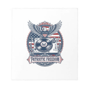 Patriotisches Vinyl-Sammler Vektorgrafik T-Shirt Notizblock