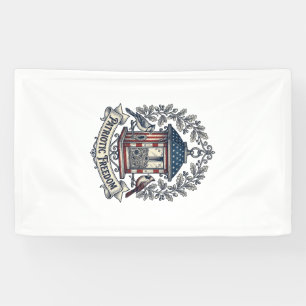 Patriotisches Vogelhäuschen-Vektorgrafik-T-Shirt_ Banner