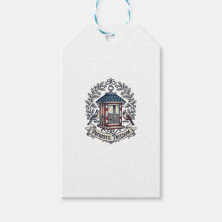 Patriotisches Vogelhäuschen-Vektorgrafik-T-Shirt_ Geschenkanhänger