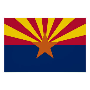 Patriotisches Wandplakat mit der Fahne von Arizona Poster
