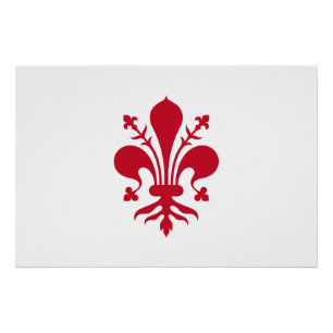 Patriotisches Wandplakat mit der Fahne von Florenz Poster