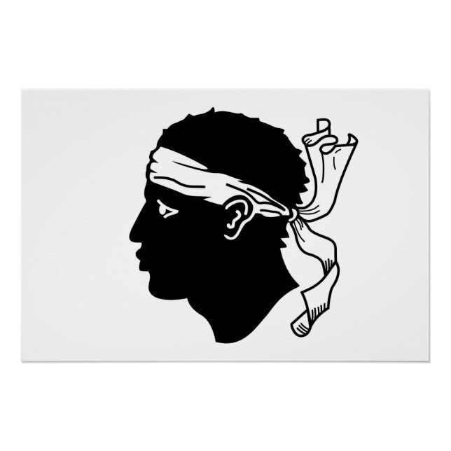 Patriotisches Wandplakat mit der Flagge Korsikas Poster (Vorderseite)