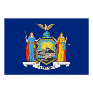 Patriotisches Wandplakat mit der Flagge New Yorks Poster