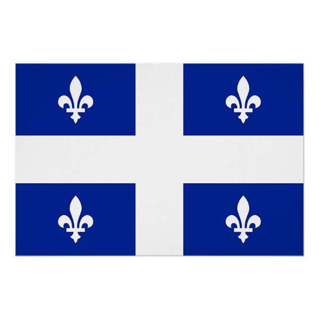 Patriotisches Wandplakat mit der Flagge Quebec Poster (Vorderseite)