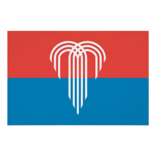 Patriotisches Wandplakat mit Fahne von Kansas City Poster