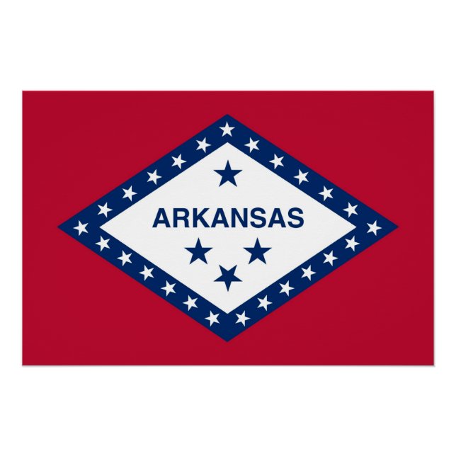 Patriotisches Wandplakat mit Flag Arkansas Staat Poster (Vorderseite)