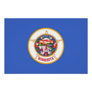 Patriotisches Wandplakat mit Flag Minnesota Poster