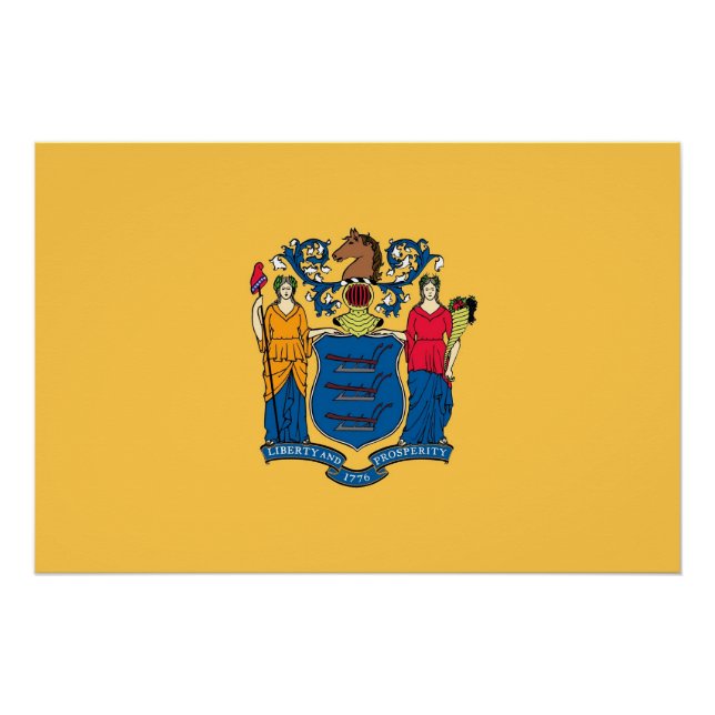 Patriotisches Wandplakat mit Flag von New Jersey Poster (Vorderseite)
