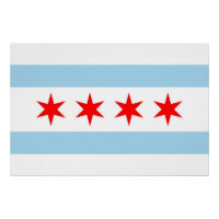 Patriotisches Wandplakat mit Flagge von Chicago