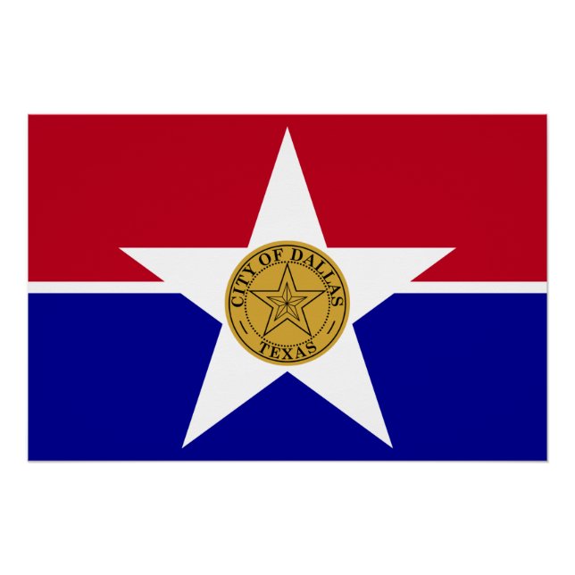 Patriotisches Wandplakat mit Flagge von Dallas Poster (Vorderseite)