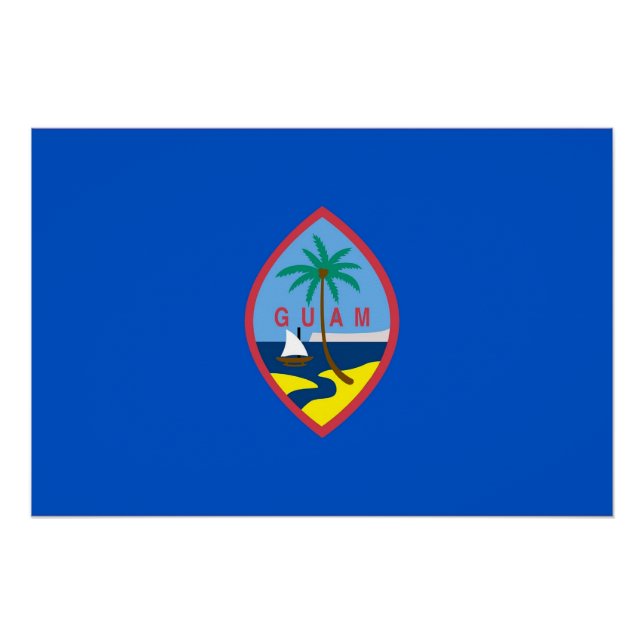 Patriotisches Wandplakat mit Flagge von Guam Poster (Vorderseite)