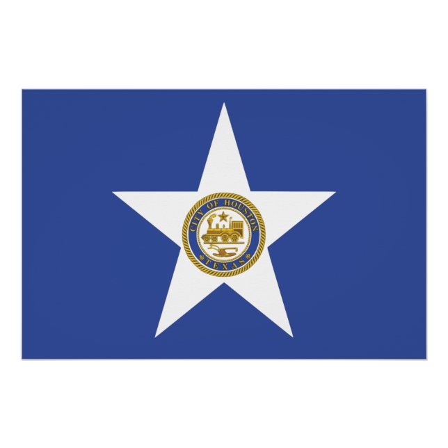 Patriotisches Wandplakat mit Flagge von Houston Poster (Vorderseite)
