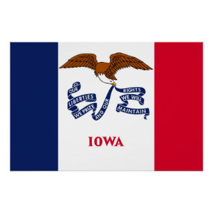 Patriotisches Wandplakat mit Flagge von Iowa Poster
