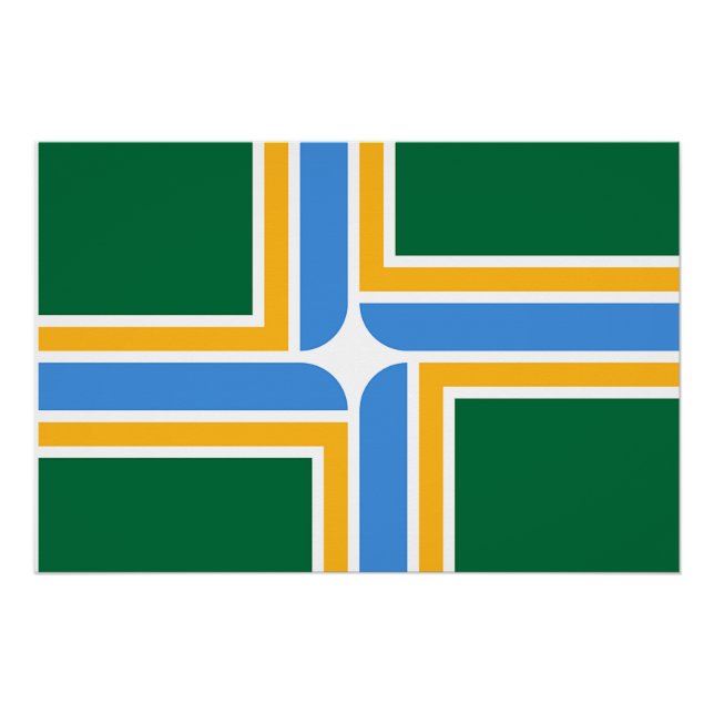 Patriotisches Wandplakat mit Flagge von Portland Poster (Vorderseite)