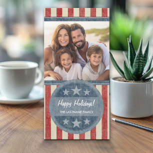 Patriotisches Weihnachten 1 Foto Amerikanische Fla