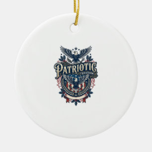 Patriotisches Weihnachten Vektorgrafik T-Shirt (2) Keramik Ornament