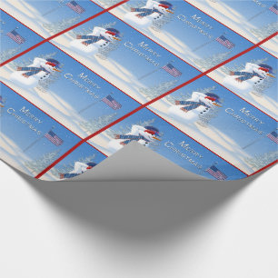 Patriotisches Weihnachtswrapping Paper - Snowman S Geschenkpapier