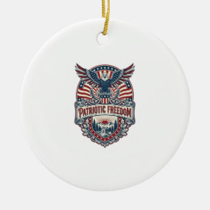 Patriotisches Wellness-Rückzugs-Vektorgrafik-T-Shi Keramik Ornament