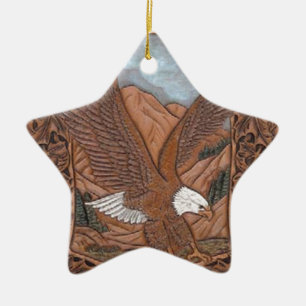 Patriotisches Western-Land bearbeiteter lederner Keramikornament