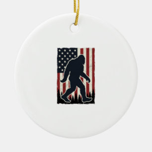 Patriotisches Wildnis-Kreatur Vintage-Flagge Vekto Keramik Ornament