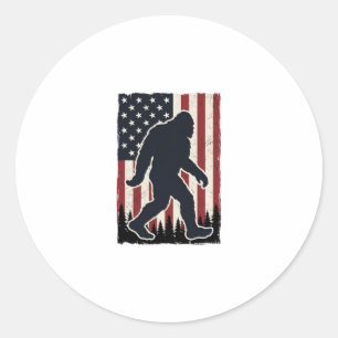 Patriotisches Wildnis-Kreatur Vintage-Flagge Vekto Runder Aufkleber