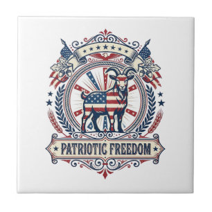 Patriotisches Ziegenfarm-Vektorgrafik-T-Shirt_1 Fliese