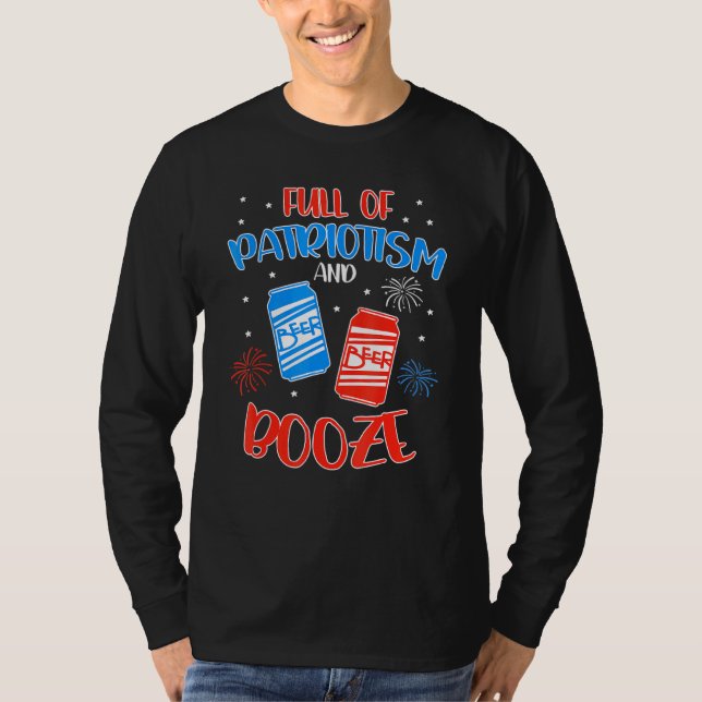 Patriotismus Booze Bier Party USA 4. Juli T-Shirt (Vorderseite)