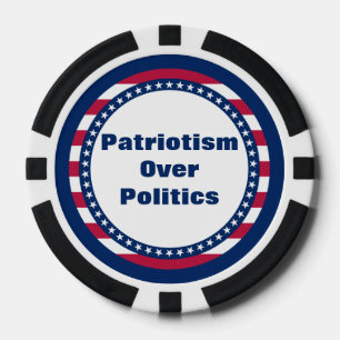 Patriotismus der US Flagge über Politik Pokerchips