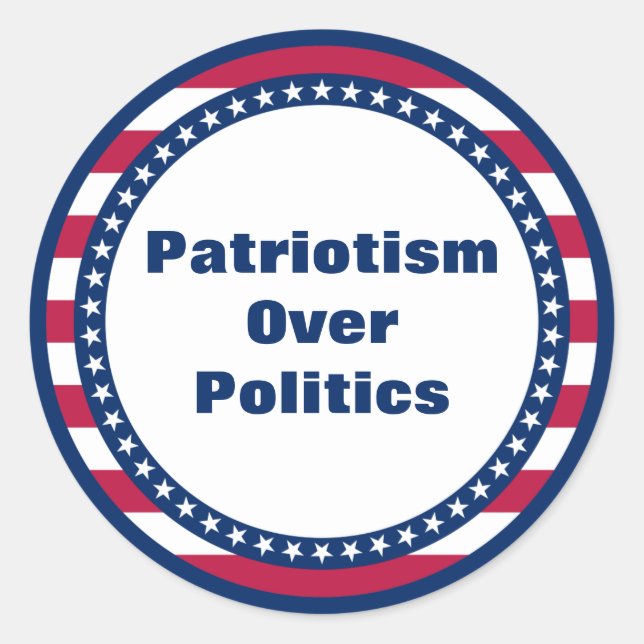 Patriotismus der US Flagge über Politik Runder Aufkleber (Vorderseite)