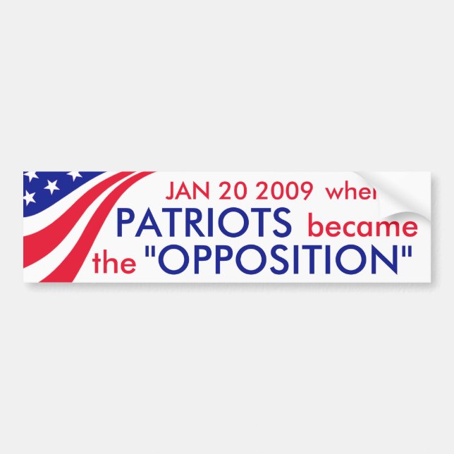 Patriotismus = Opposition? Autoaufkleber (Vorne)